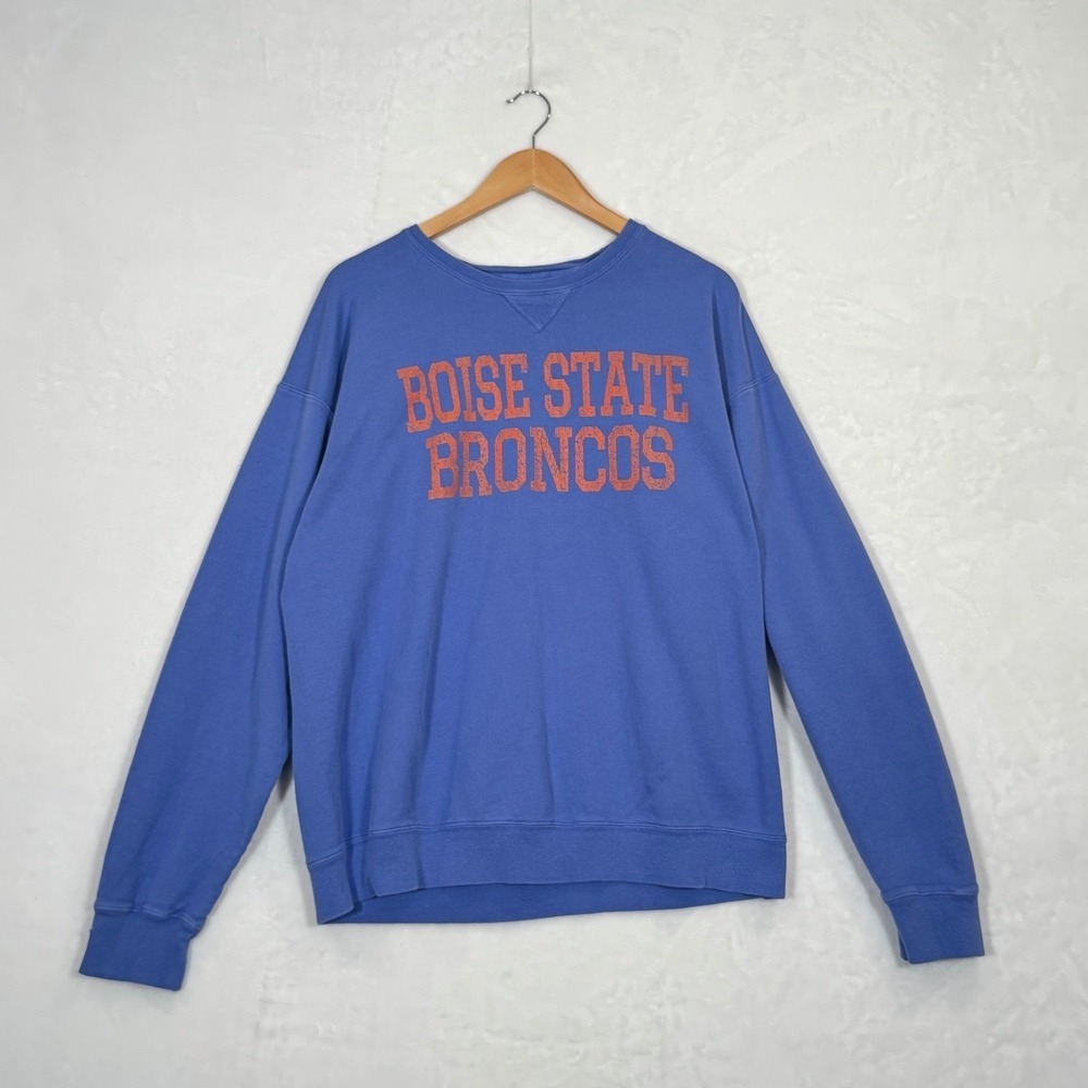 ComfortWash Boise State Broncos Sweatshirt Mens Large Blue Crewneck Graphic L